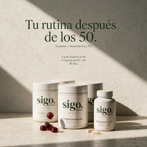 Pack Sigo · Creatina + Vitamina D3 y K2 · 3 meses